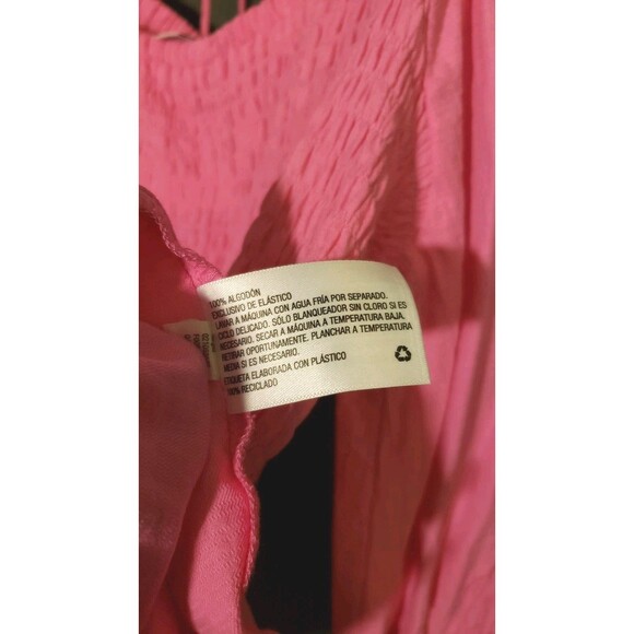 Ava & Viv Plus Size XXL 2X Puff Sleeve Pink Peplum Coquette Girly Cotton Blouse - Picture 6 of 8